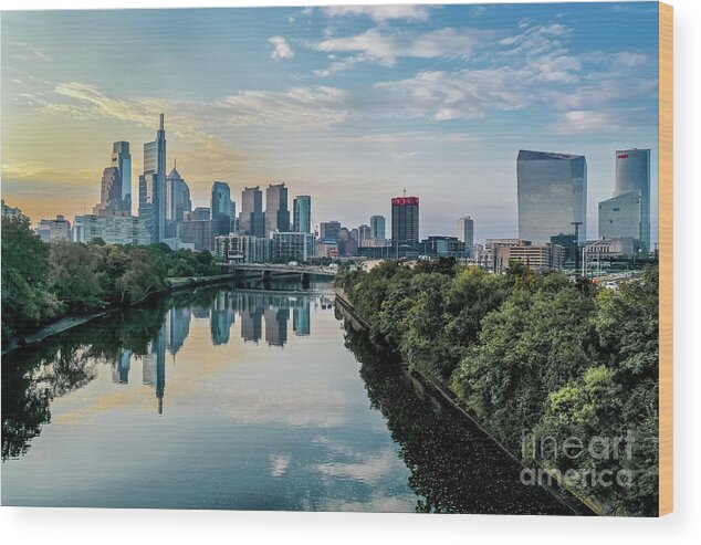 Philadelphia Wood Print featuring the photograph Good Morning Philly by Stacey Granger