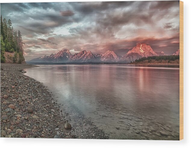 Wyoming Wood Print featuring the photograph Grand Tetons Morning Light by Jo Ann Tomaselli