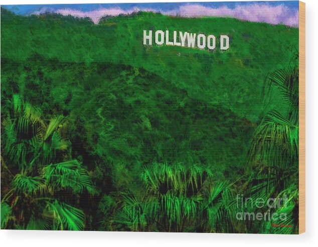 Hollywood Sign Wood Print featuring the photograph Hollywood Sign Los Angeles by Blake Richards