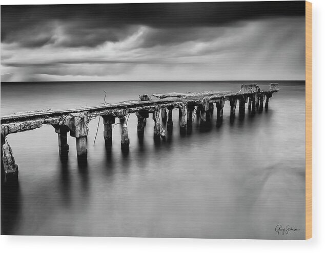 Maui Wood Print featuring the photograph Hurricane Survivor In Black and White by Gary Johnson