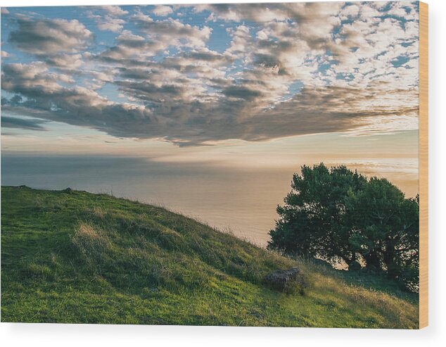 California Wood Print featuring the photograph Mount Tamalpais Sunset by Gary Geddes
