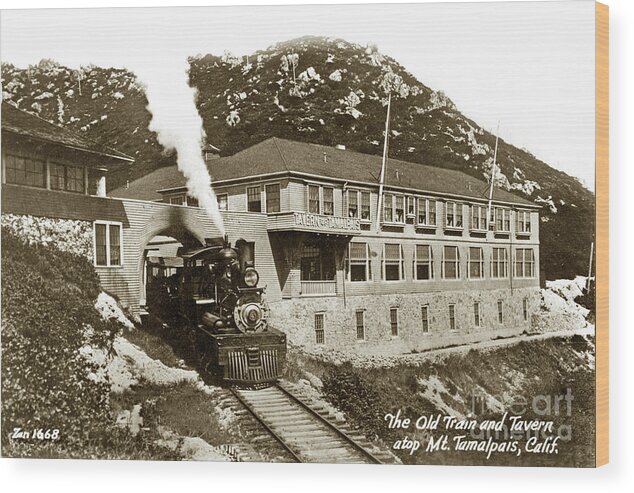 Mt. Tamalpais Wood Print featuring the photograph Mt. Tamalpais and Muir Woods Shay # 5 leaving the Tavern atop Mt. Tam by Monterey County Historical Society