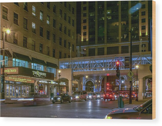 Milwaukee Wood Print featuring the photograph Night Lights by Deb Beausoleil