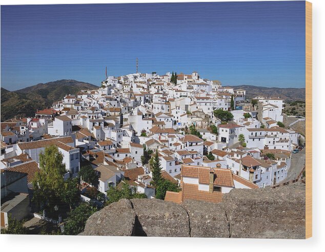 Comares Wood Print featuring the photograph Pueblo Blancos by Gary Browne
