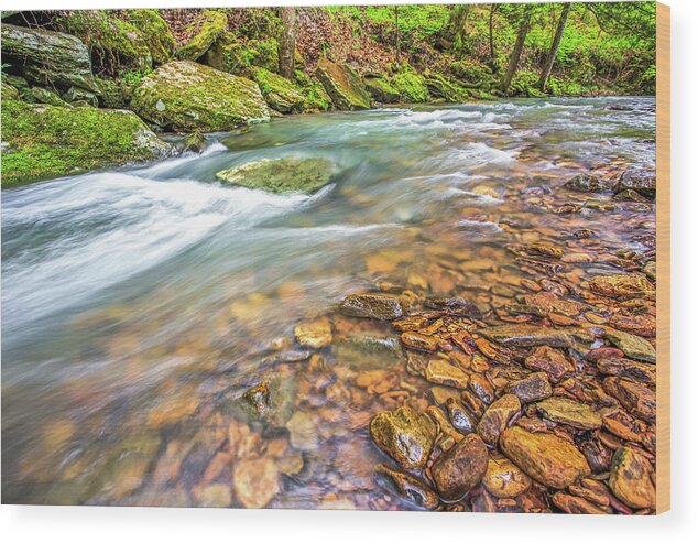 Creek Wood Print featuring the photograph River Rock by Ed Newell