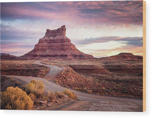 Valley Of The Gods Wood Print featuring the photograph Sunrise in Valley of the Gods by Doug Sims