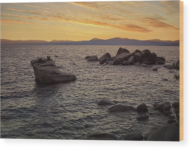 Landscape Wood Print featuring the photograph Tahoe Shoe Sunrise by Jon Glaser