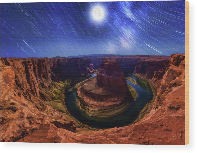 Arizona Scenery Wood Print featuring the photograph The Gathering Moon by ABeautifulSky Photography by Bill Caldwell