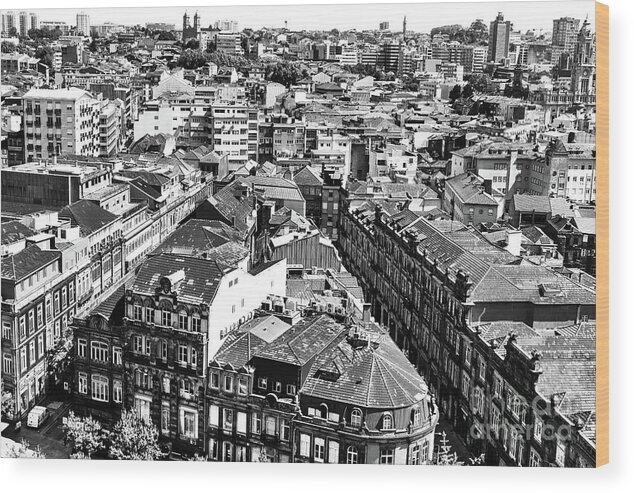 Top View In Porto Wood Print featuring the photograph Top View in Porto Portugal by John Rizzuto