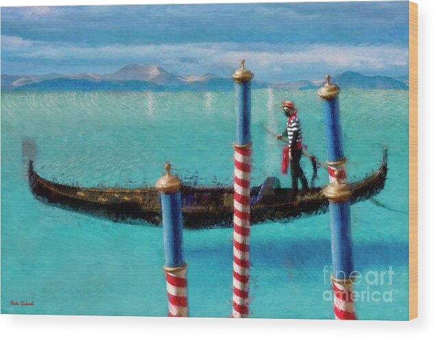  Wood Print featuring the photograph Venetian Boat Between The Pools by Blake Richards
