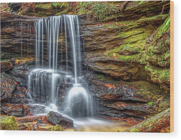 Water Falls Wood Print featuring the photograph Upper Bell Falls III by Ed Newell