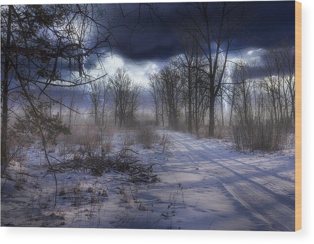 Nature Photography Wood Print featuring the photograph What Awaits There Beyond The River /Pick of the Week in The Severe Weather Group by Aleksandrs Drozdovs