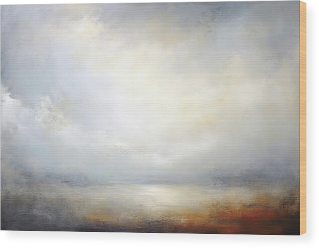 Wide Open Spaces Wood Print featuring the painting Wide Open Spaces Cool Whisper by Jai Johnson