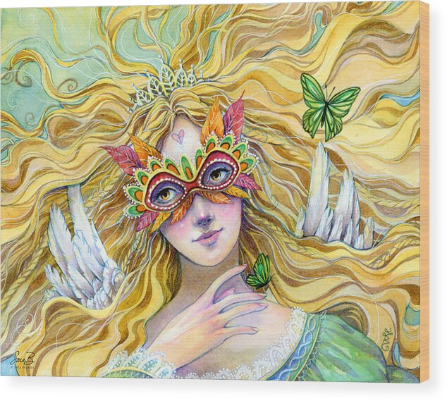 Princess Wood Print featuring the painting Emerald Princess by Sara Burrier