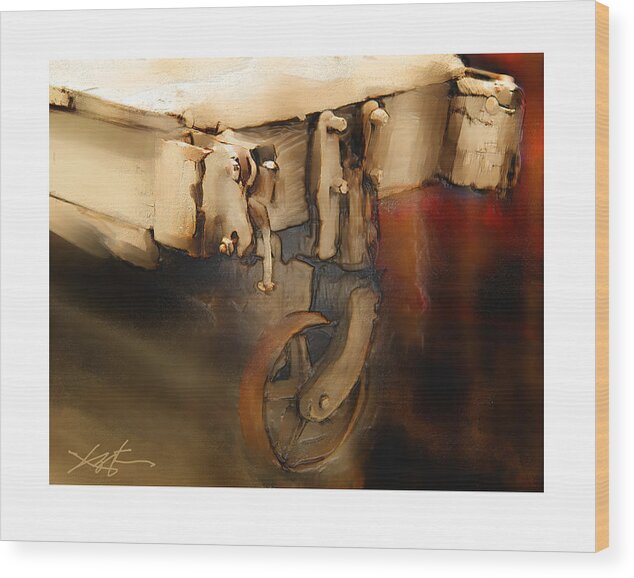 Wagon Wood Print featuring the painting Flatbed Trolley by Bob Salo