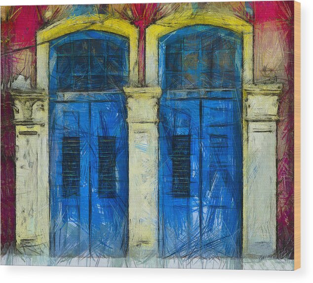 Wood Print featuring the photograph Shutter Doors in Lil India by Joseph Hollingsworth