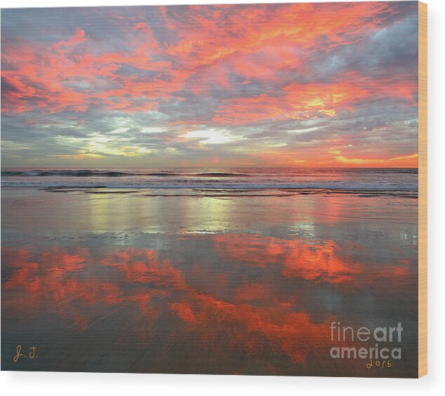 Sunsets Wood Print featuring the photograph Orange Juice Oceanside by John F Tsumas