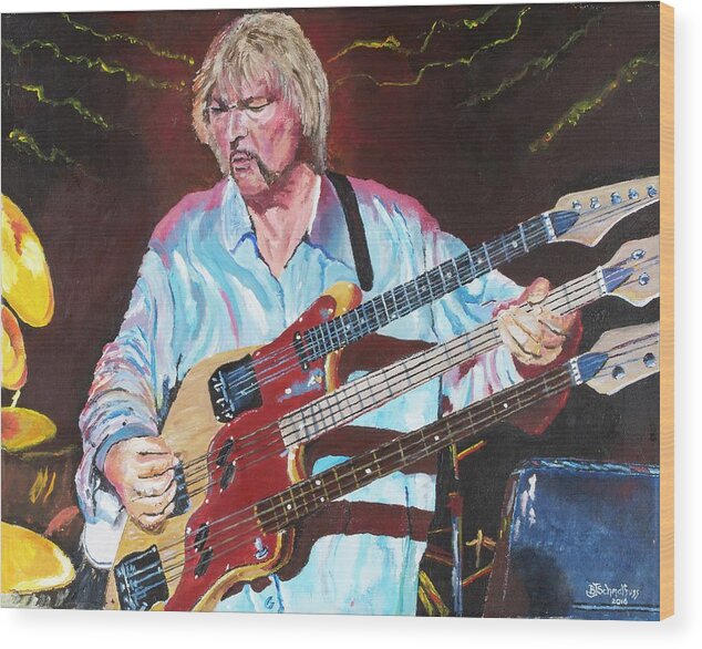 Christopher Squire. Chris Squire Wood Print featuring the painting Awaken by Bruce Schmalfuss