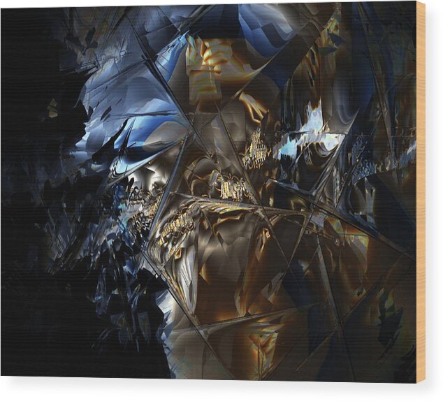 Abstract Wood Print featuring the digital art Captain Jack by Vadim Epstein