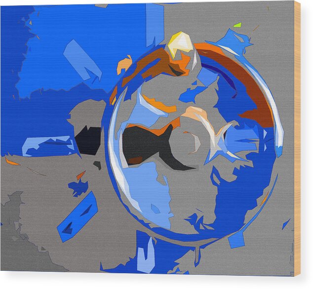 Abstract Wood Print featuring the photograph Fisk Wheel by Matt Cegelis