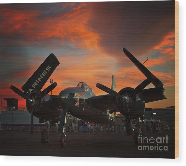 Transportation Wood Print featuring the photograph Grumman F7F Tigercat Fire Tiger by Gus McCrea