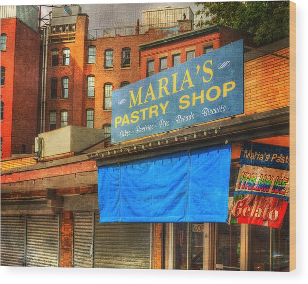Maria's Pastry Wood Print featuring the photograph Maria's Pastry - Boston by Joann Vitali