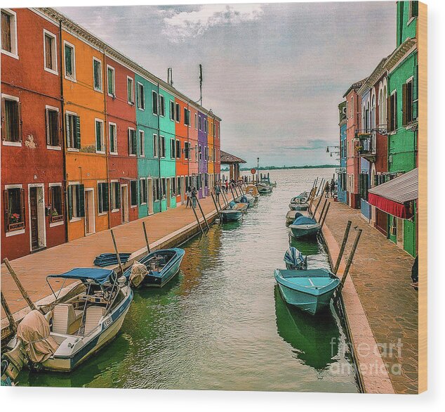  Wood Print featuring the photograph Burano, Italy #1 by Ken Arcia