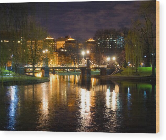 Boston Wood Print featuring the photograph Boston Lagoon Bridge by Joann Vitali