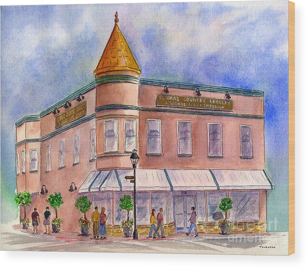 Half Moon Bay Wood Print featuring the painting Cunha's Country Store by Diane Thornton