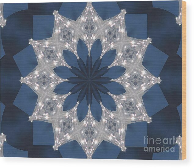 Kaleidoscope Wood Print featuring the digital art Kaleidoscope Icicle Sparkle by Roxy Riou