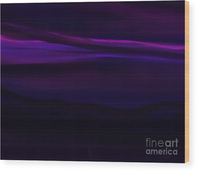 Purple Art Wood Print featuring the painting Midnight Skies by Roxy Riou