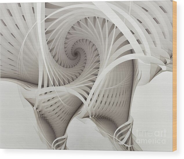 Fractal Wood Print featuring the digital art The Beauty of Math-Fractal Art by Karin Kuhlmann