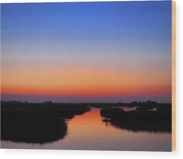 Blue-hour Wood Print featuring the photograph BLUE HOUR SUNRISE SUNSET IMAGE ART by Jo Ann Tomaselli by Jo Ann Tomaselli