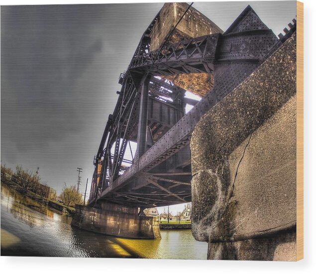 Bridge Wood Print featuring the photograph The Rail Bridge by Deborah Ritch