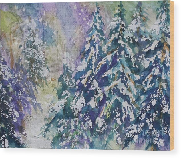 Winter Wonderland Wood Print featuring the painting Winter Winds by Ellen Levinson