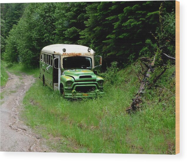 Bus Wood Print featuring the photograph Abandoned Bus by Jo Sheehan