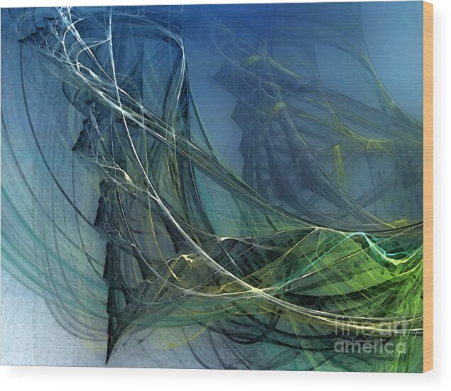 Poetic Wood Print featuring the digital art An Echo Of Speed by Karin Kuhlmann