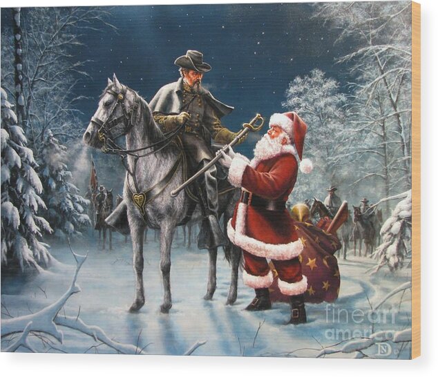 Civil War Wood Print featuring the painting Confederate Christmas by Dan Nance
