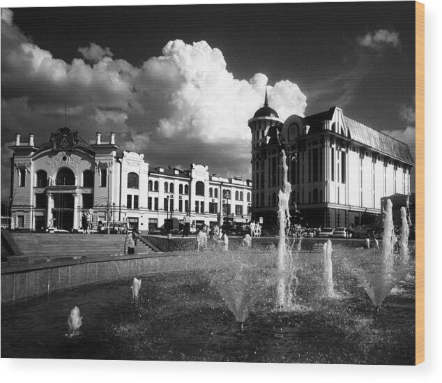 Cityscape Wood Print featuring the photograph Downtown Tomsk by Susan Chandler