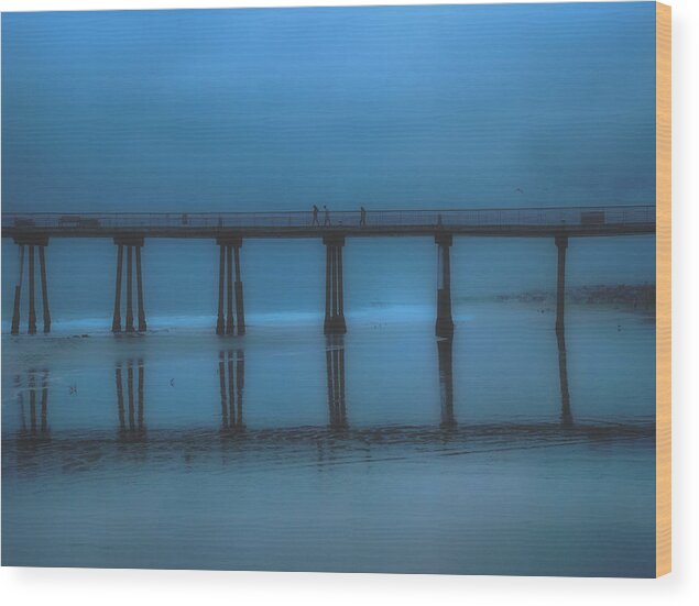 Pier At Blue Hour Soft Wood Print featuring the photograph Pier At Blue Hour by Joseph Hollingsworth