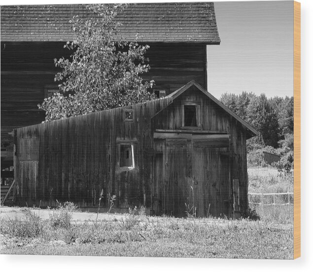 Rustic Wood Print featuring the photograph The Tack Room by Roland Berg
