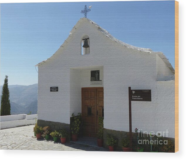 Ermita Del Padre Eterno Wood Print featuring the photograph Ermita del Padre Eterno - Alpajurra - Spain by Phil Banks