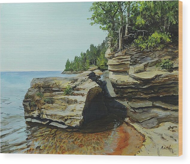 Copper Harbor Wood Print featuring the painting In Search Of Memories by William Brody