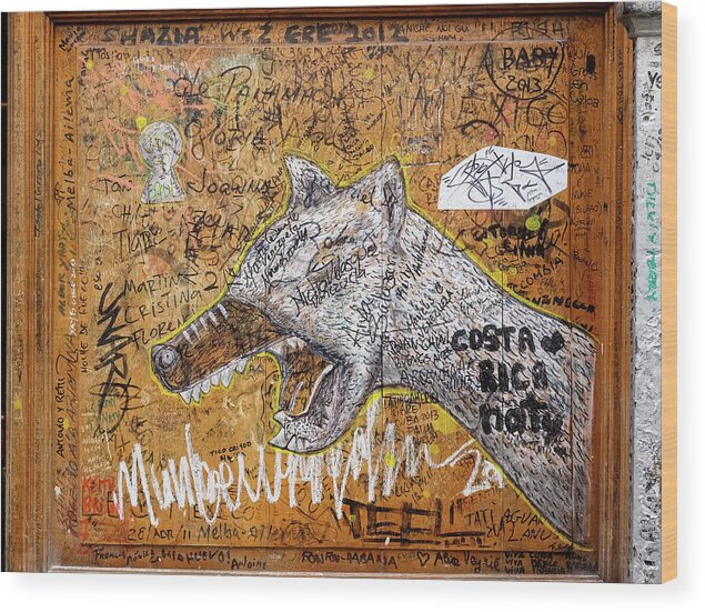 Graffiti Wood Print featuring the photograph Mad Dog Image Art by Jo Ann Tomaselli