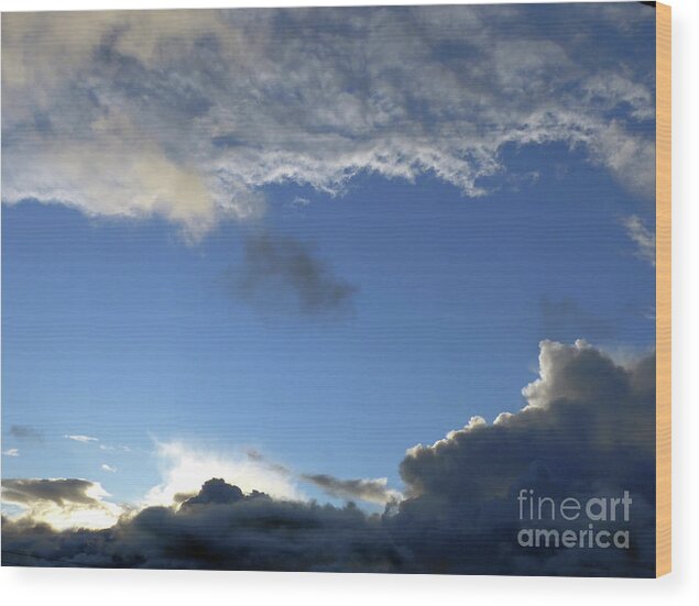 Rain Clouds Wood Print featuring the photograph Rain Clouds Clearing by Phil Banks