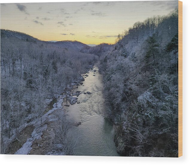Blue Ridge Parkway Wood Print featuring the photograph Sunrise after Snow by Deb Beausoleil
