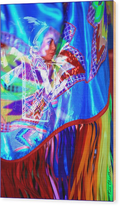 Native American Wood Print featuring the photograph Dancing in the Moment by Kae Cheatham