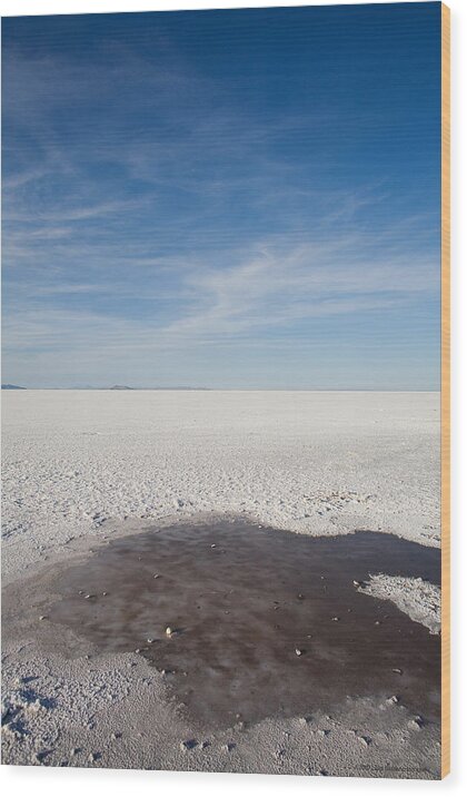 U.s.a. Wood Print featuring the photograph Salt Flats by Luigi Barbano BARBANO LLC