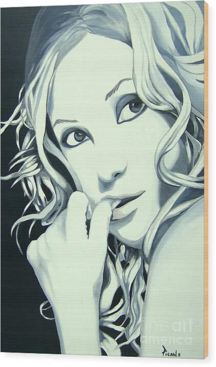 Kate Wood Print featuring the painting Kate by Holly Picano