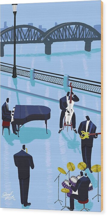 Music Wood Print featuring the painting Riverside Drive by Darryl Daniels